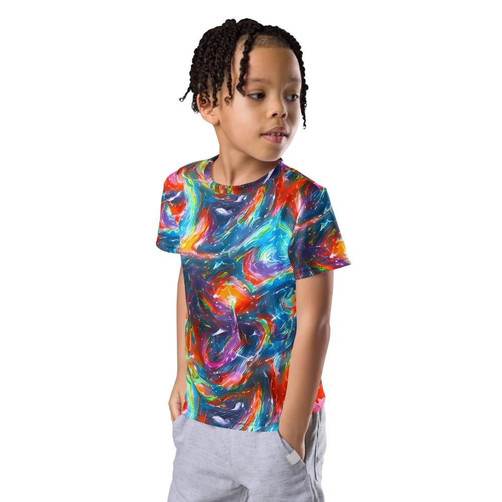Chromatic Maelstrom on Kids Crew Neck T-Shirt — Left Front