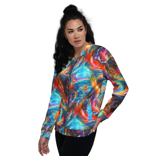 Chromatic Maelstrom on a Bomber Jacket