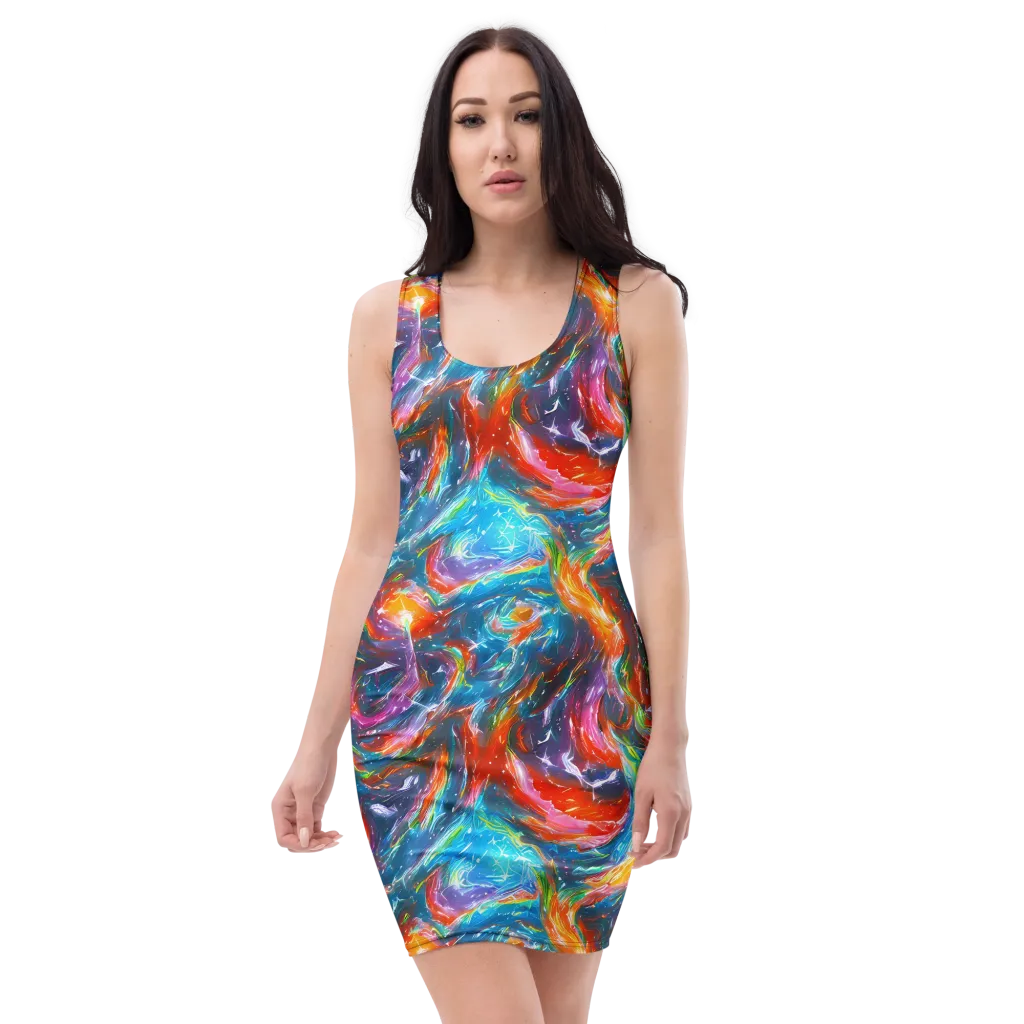 Chromatic Maelstrom on Bodycon Dress — Front
