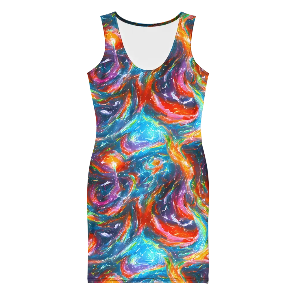Chromatic Maelstrom on Bodycon Dress — Front