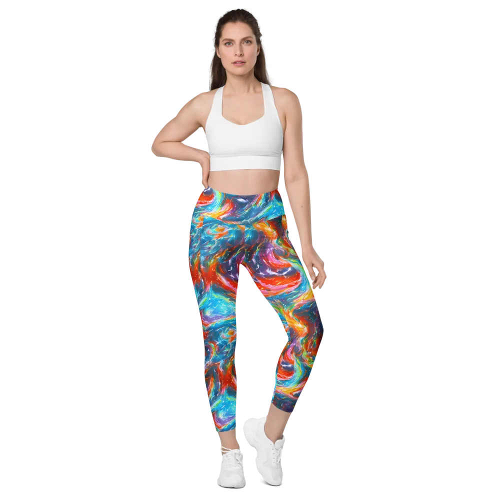 Chromatic Maelstrom on Leggings with Pockets — Front