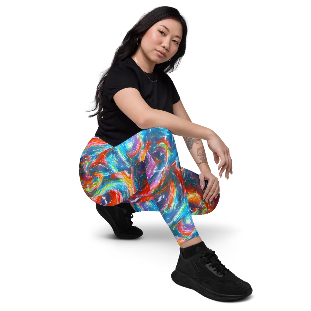 Chromatic Maelstrom on Leggings with Pockets — Right Front