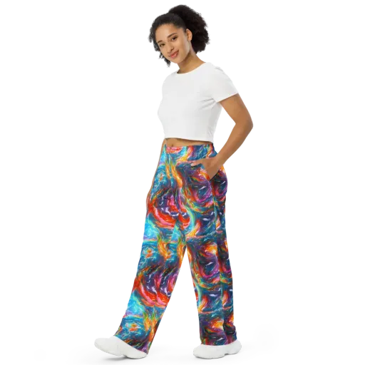 Chromatic Maelstrom on a Wide-Leg Pants