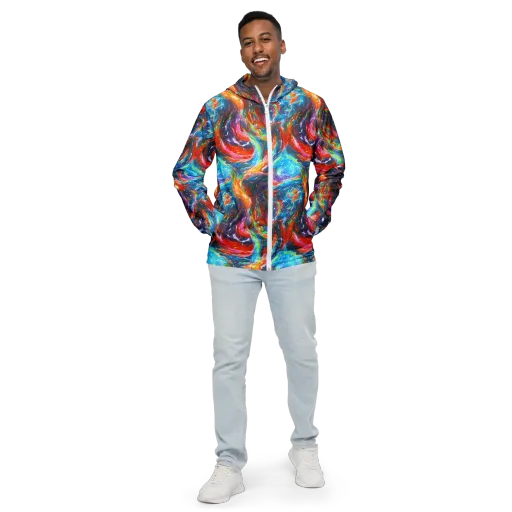 Chromatic Maelstrom on a Men's Windbreaker