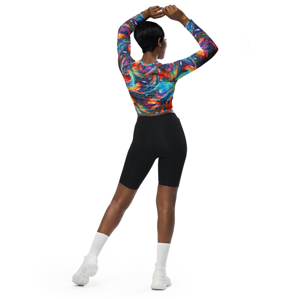 Chromatic Maelstrom on Long Sleeve Crop Top — Back