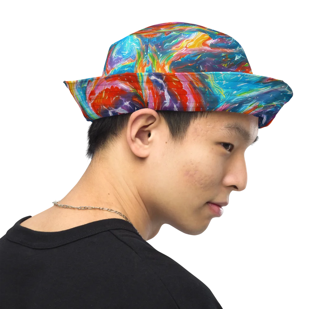 Chromatic Maelstrom on Reversible Bucket Hat — Right Outside