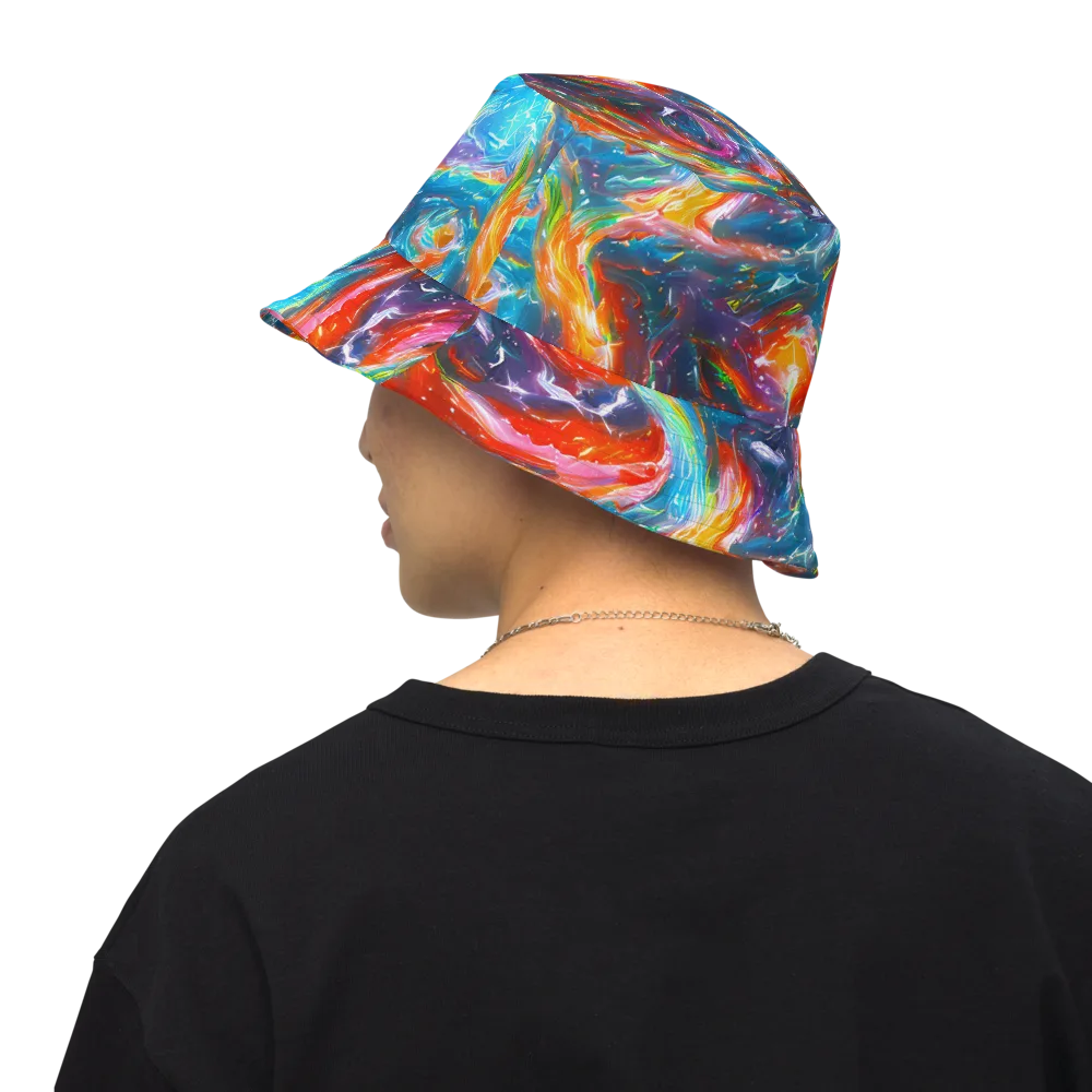 Chromatic Maelstrom on Reversible Bucket Hat — Back Inside