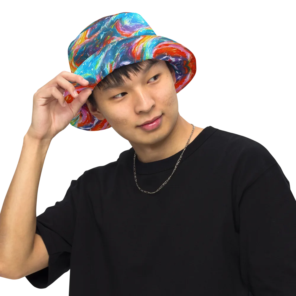 Chromatic Maelstrom on Reversible Bucket Hat — Front Inside