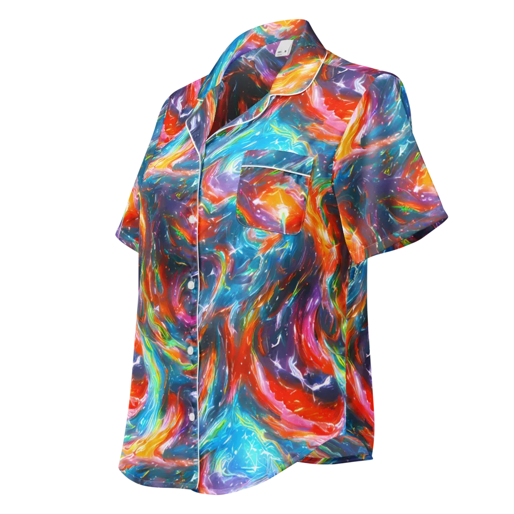 Chromatic Maelstrom on Women's Short Sleeve Pajama Top — Left Front