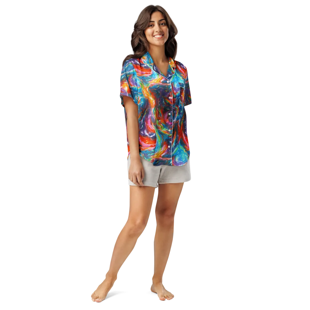 Chromatic Maelstrom on Women's Short Sleeve Pajama Top — Front