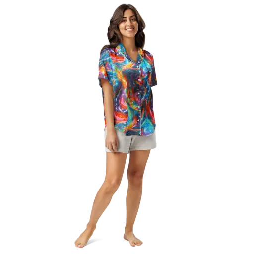 Chromatic Maelstrom on a Women's Short Sleeve Pajama Top