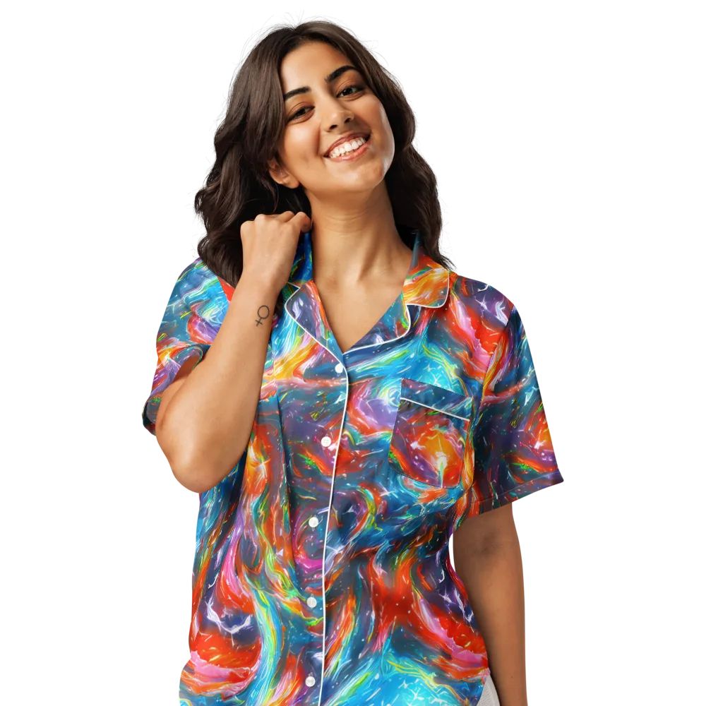 Chromatic Maelstrom on Women's Short Sleeve Pajama Top — Front