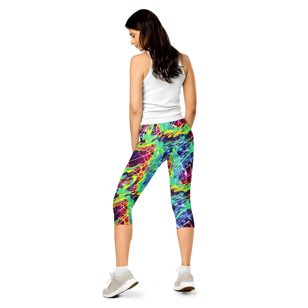 Stellar Vortex on Capri Leggings — Back