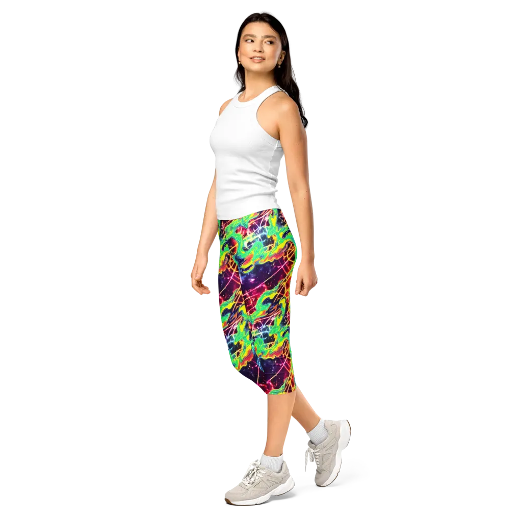 Stellar Vortex on Capri Leggings — Left Front
