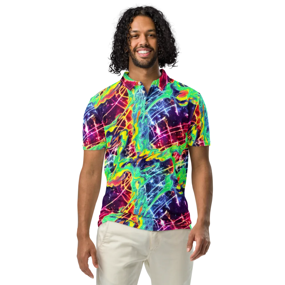 Stellar Vortex on Men's Slim Fit Polo Shirt — Front