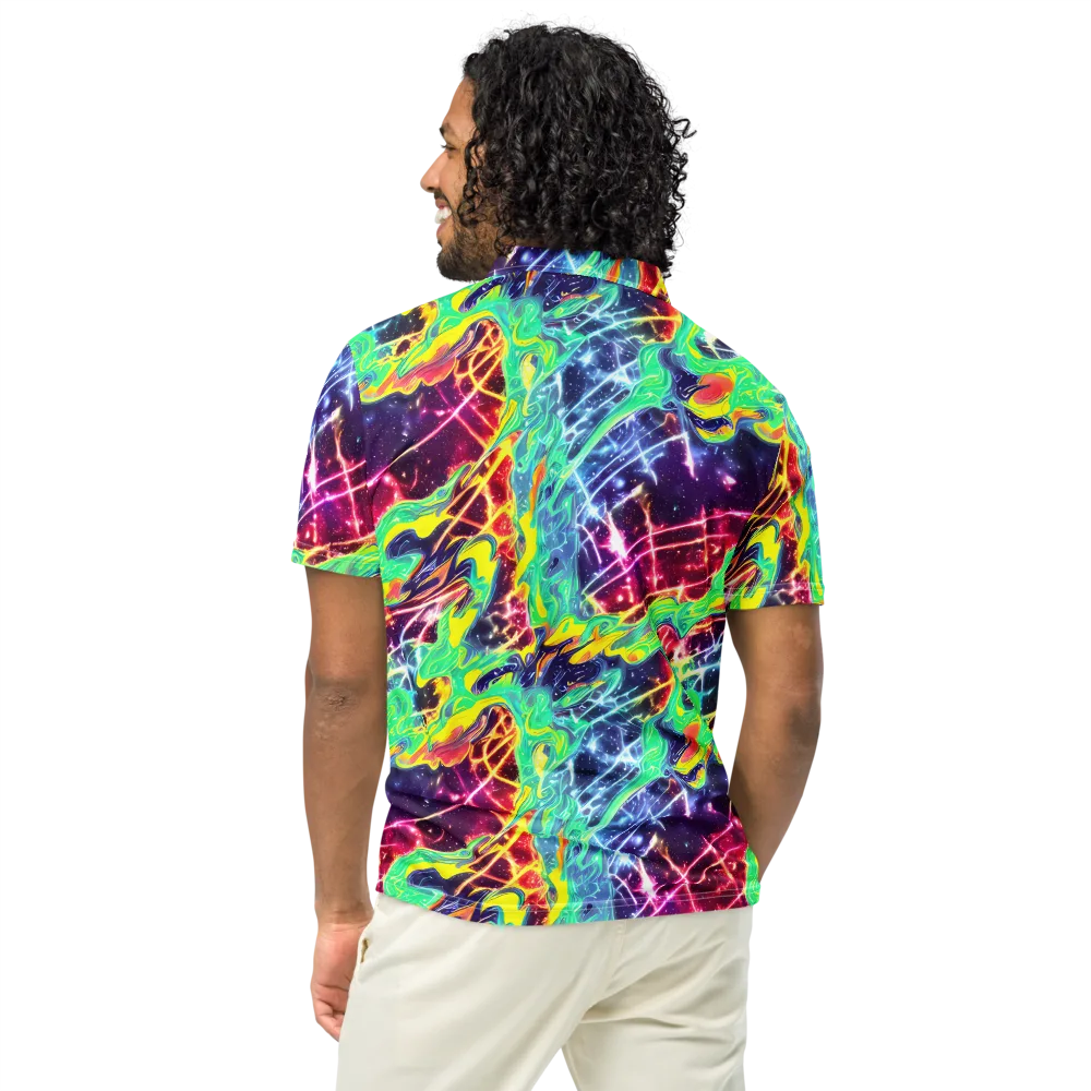 Stellar Vortex on Men's Slim Fit Polo Shirt — Back