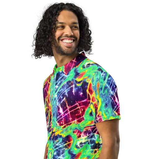 Stellar Vortex on a Men's Slim Fit Polo Shirt