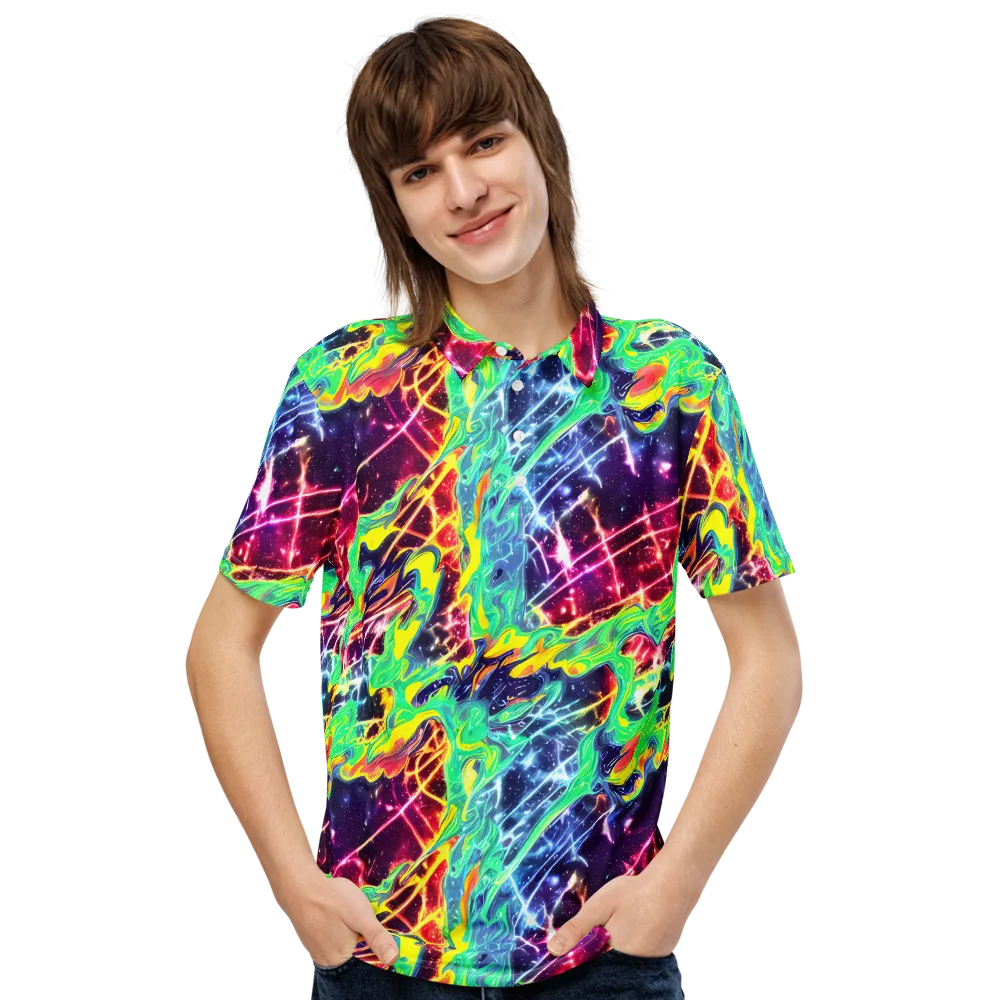 Stellar Vortex on Men's Slim Fit Polo Shirt — Front