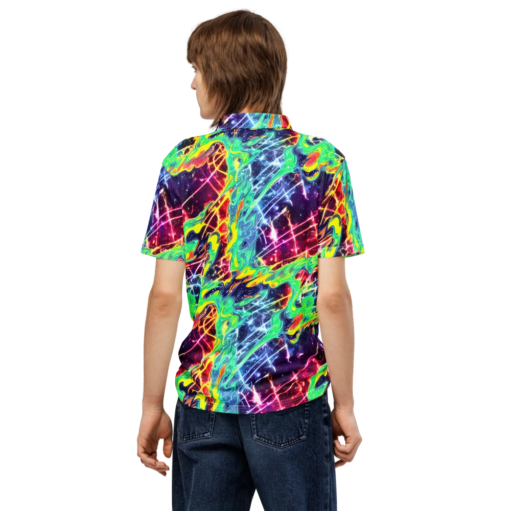 Stellar Vortex on Men's Slim Fit Polo Shirt — Back
