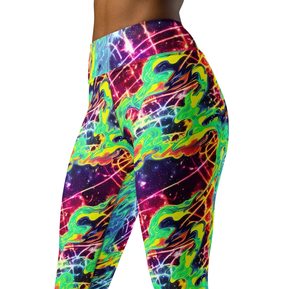 Stellar Vortex on Yoga Leggings — Left Front