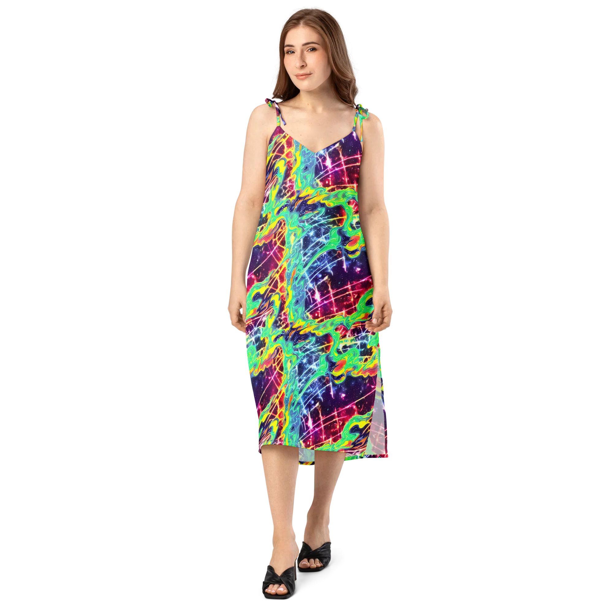 Stellar Vortex on Slip Dress — Front