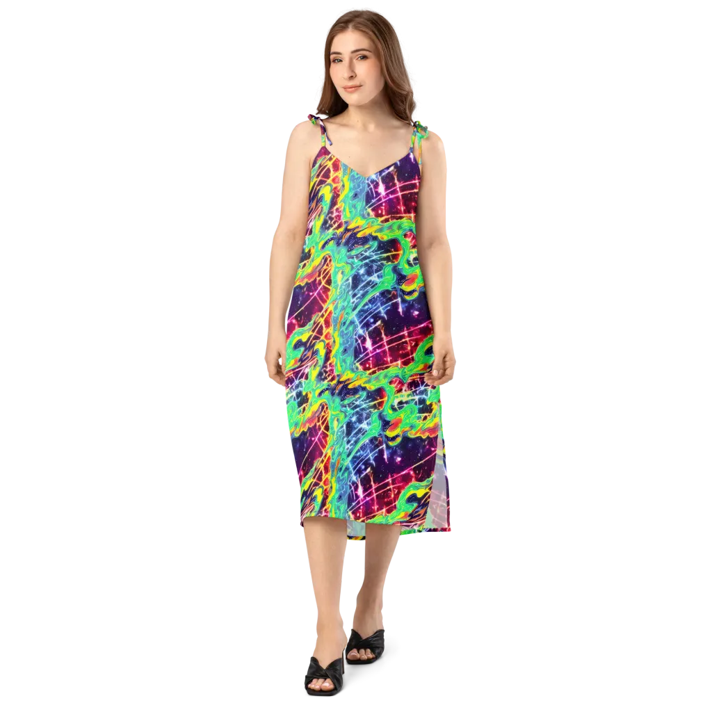 Stellar Vortex on Slip Dress — Front