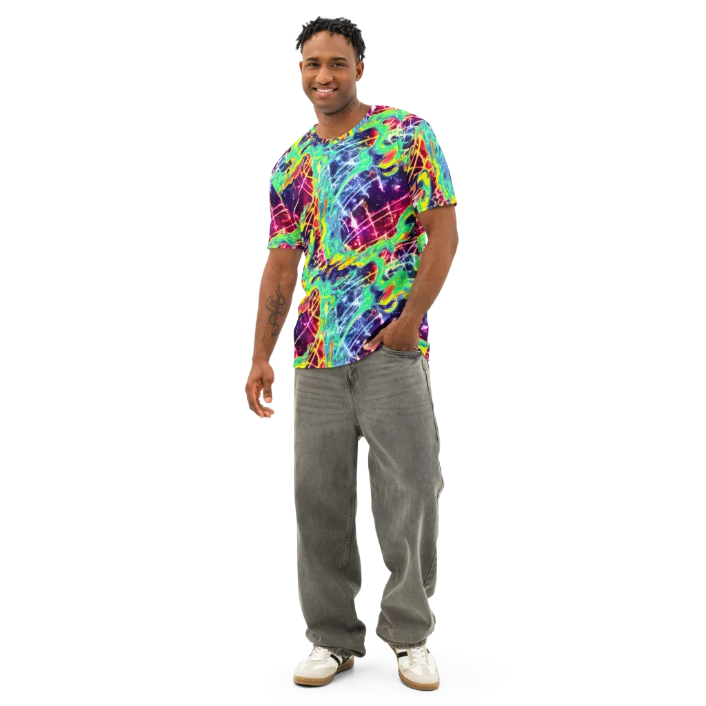 Stellar Vortex on Men's Cotton Crew Neck T-Shirt — Front