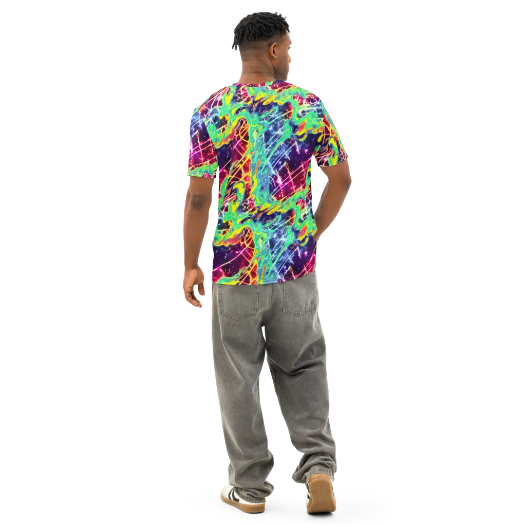 Stellar Vortex on Men's Cotton Crew Neck T-Shirt — Back