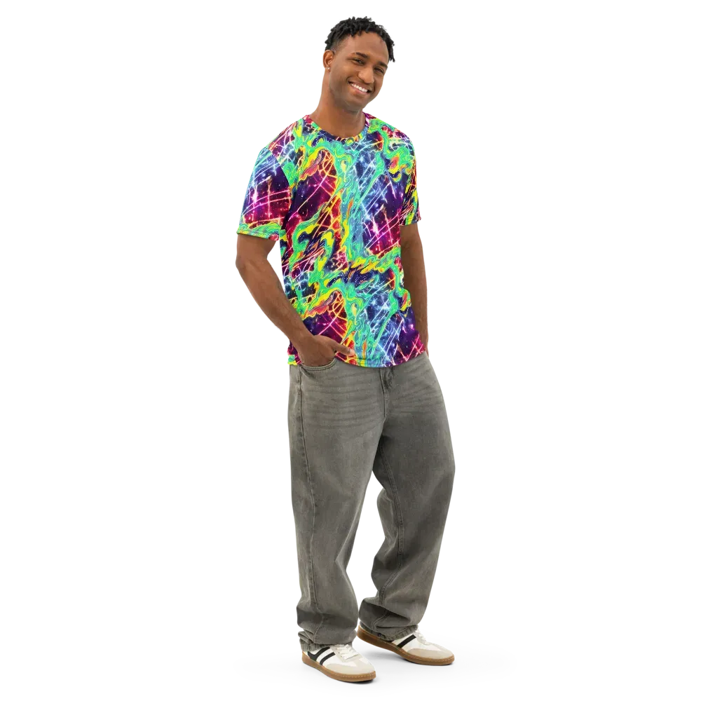 Stellar Vortex on Men's Cotton Crew Neck T-Shirt — Right Front