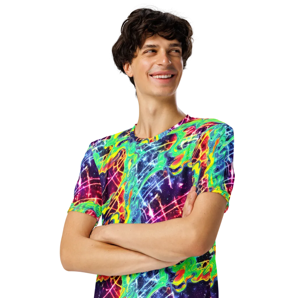 Stellar Vortex on Men's Crew Neck T-Shirt — Left Front