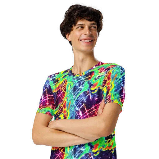 Stellar Vortex on a Men's Crew Neck T-Shirt