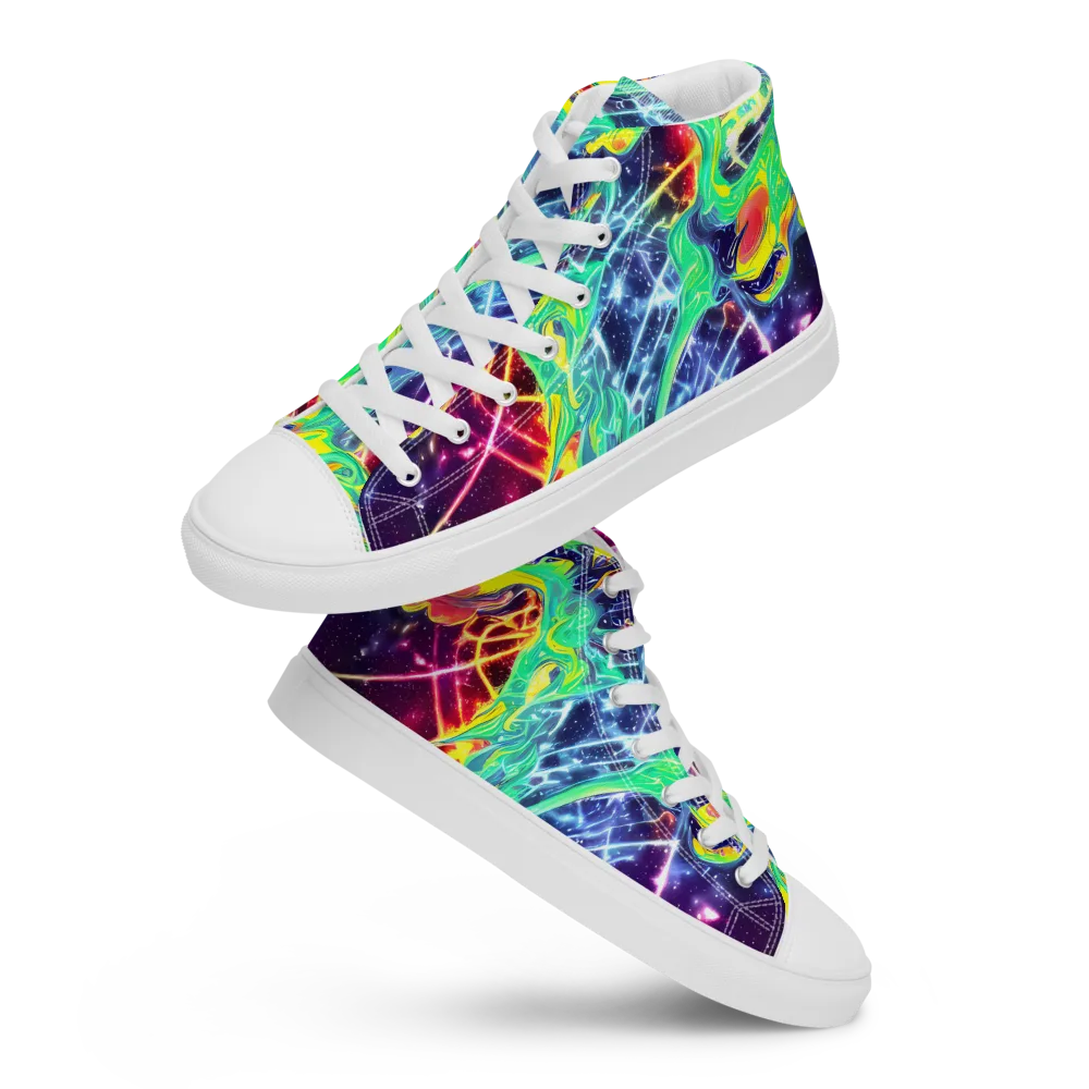 Stellar Vortex on Men's High Top Canvas Shoes — Front