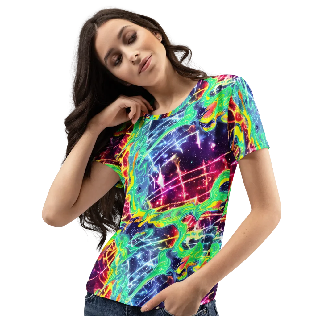 Stellar Vortex on Women's Crew Neck T-Shirt — Left Front