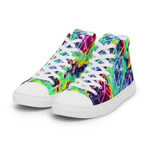 Stellar Vortex on a Women's High Top Canvas Shoes