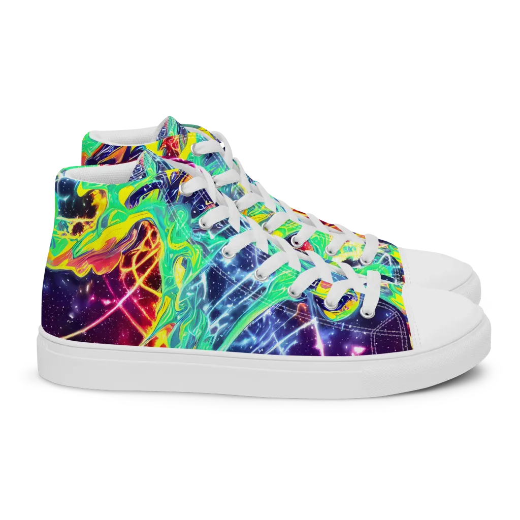 Stellar Vortex on Women's High Top Canvas Shoes — Right