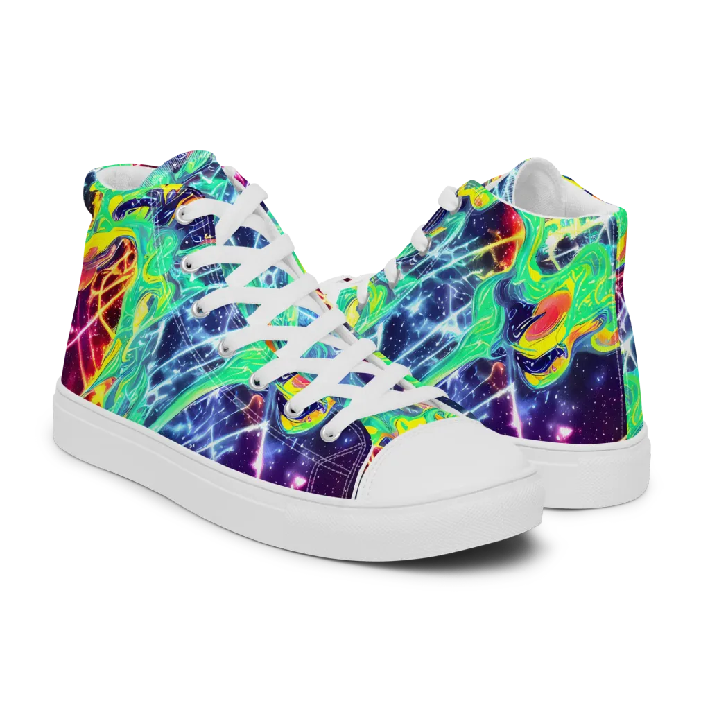 Stellar Vortex on Women's High Top Canvas Shoes — Right