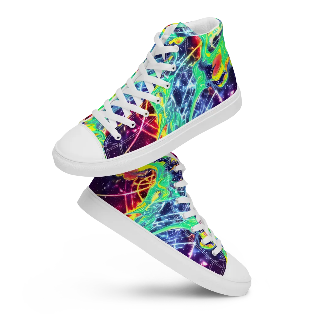 Stellar Vortex on Women's High Top Canvas Shoes — Front