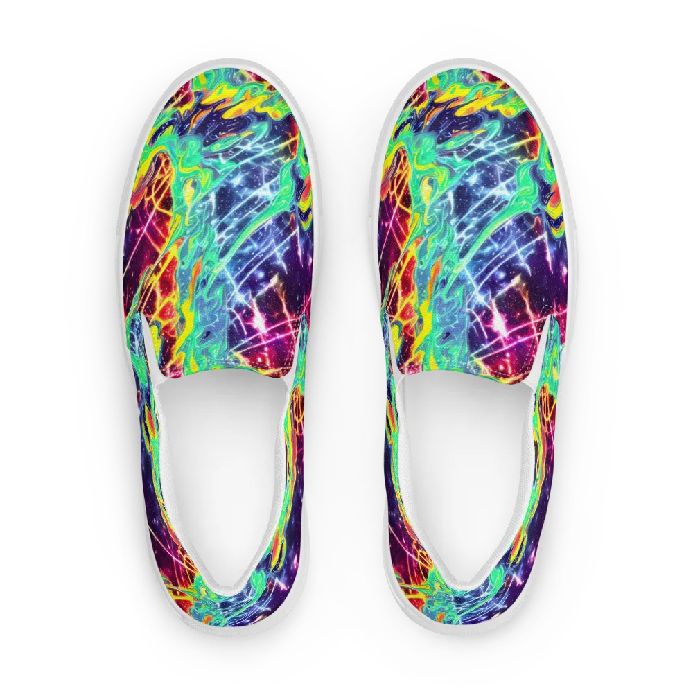 Stellar Vortex on Men's Slip-On Canvas Shoes — Front