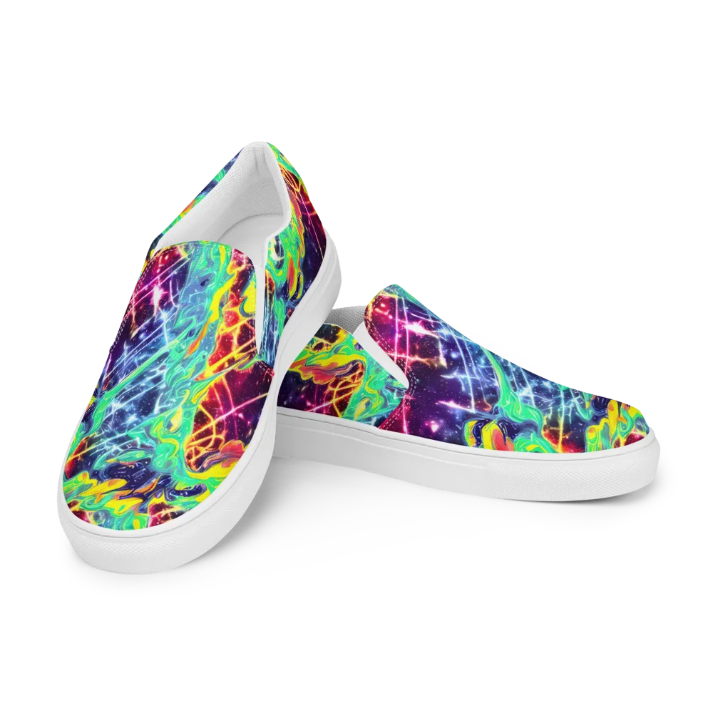 Stellar Vortex on Men's Slip-On Canvas Shoes — Left Front