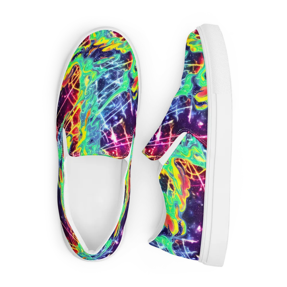 Stellar Vortex on Men's Slip-On Canvas Shoes — Front