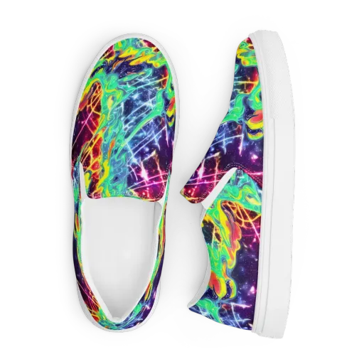 Stellar Vortex on a Men's Slip-On Canvas Shoes