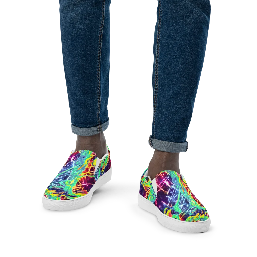 Stellar Vortex on Men's Slip-On Canvas Shoes — Front