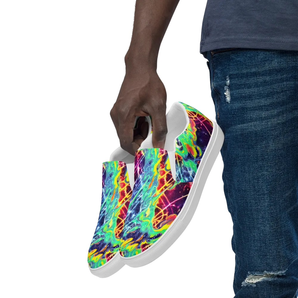Stellar Vortex on Men's Slip-On Canvas Shoes — Left Front
