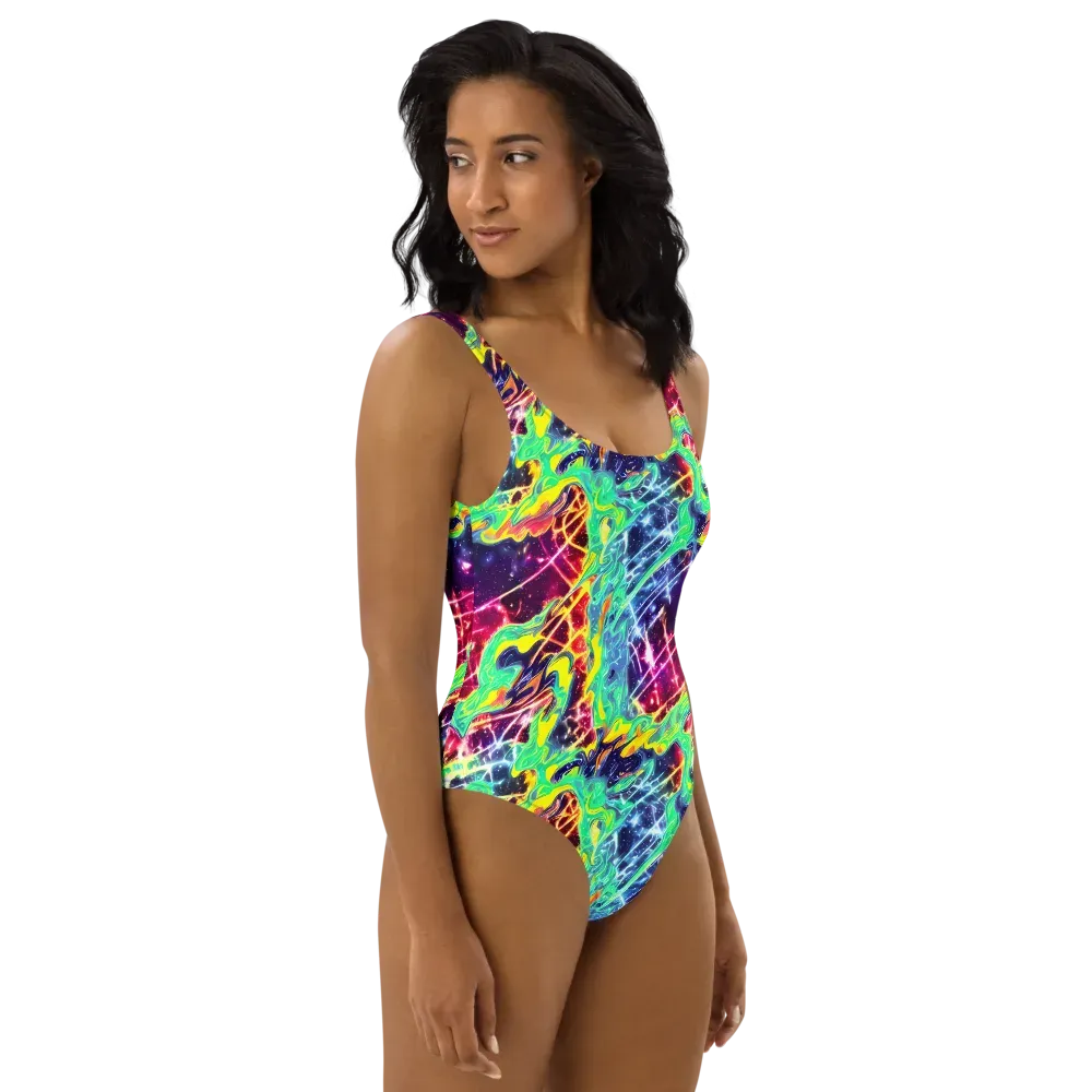 Stellar Vortex on One-Piece Swimsuit — Right