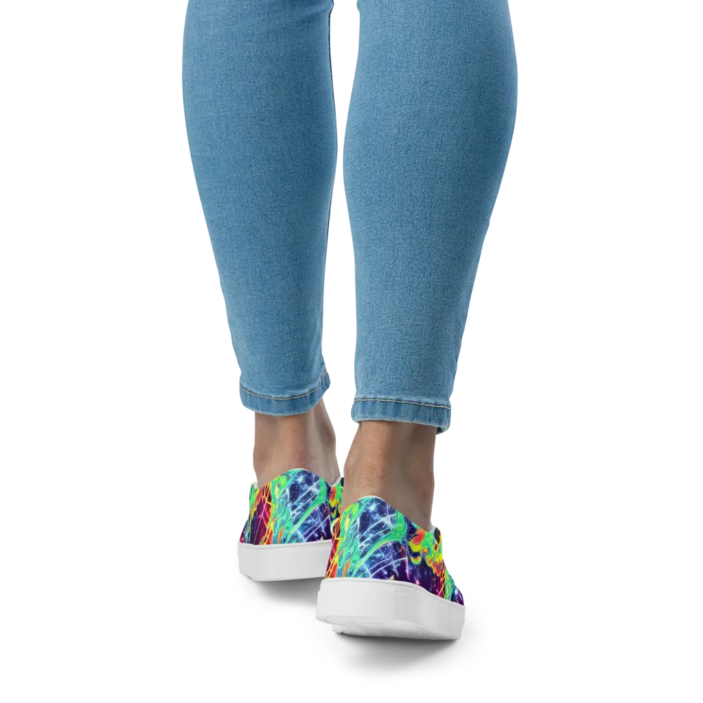 Stellar Vortex on Women's Slip-On Canvas Shoes — Back