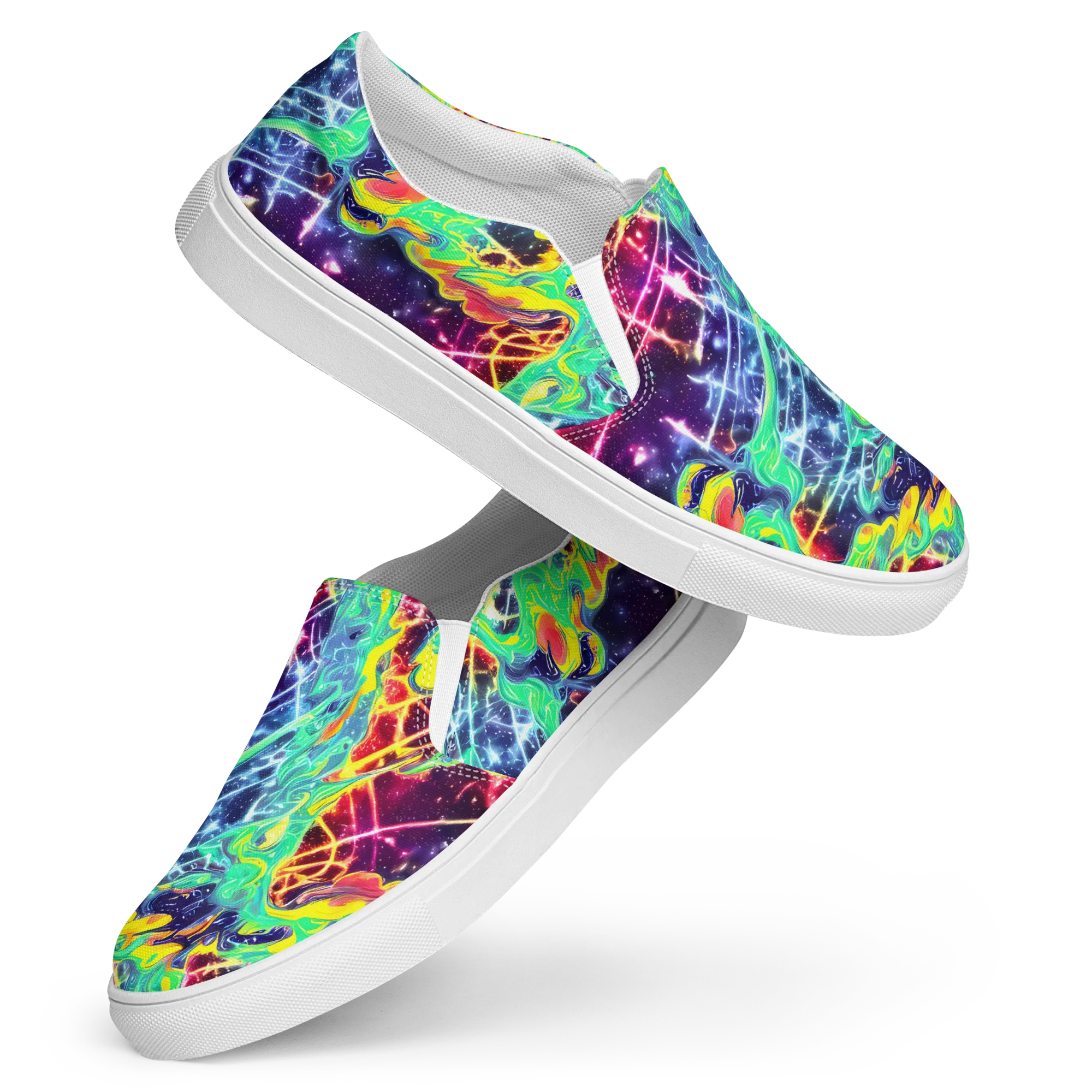 Stellar Vortex on Women's Slip-On Canvas Shoes — Front