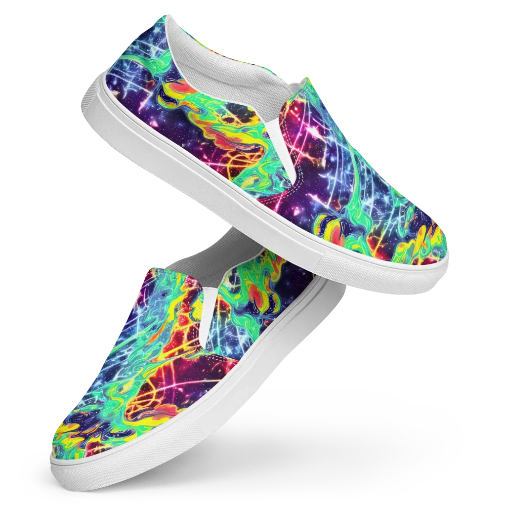 Stellar Vortex on Women's Slip-On Canvas Shoes — Front