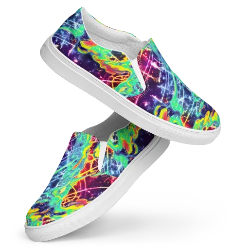Stellar Vortex on a Women's Slip-On Canvas Shoes