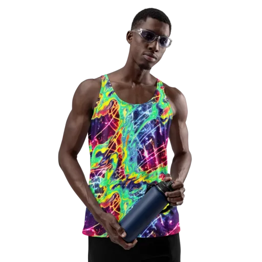 Stellar Vortex on a Men's Tank Top