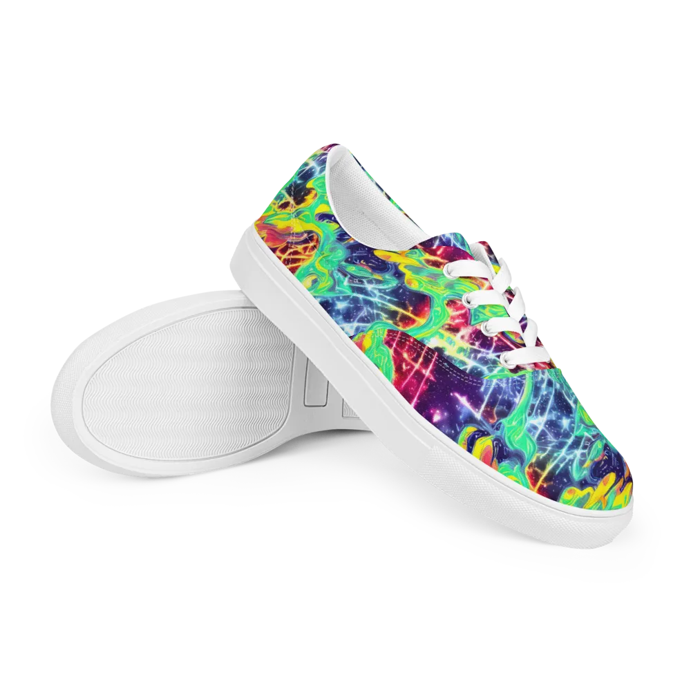 Stellar Vortex on Men's Lace-Up Canvas Shoes — Right Front